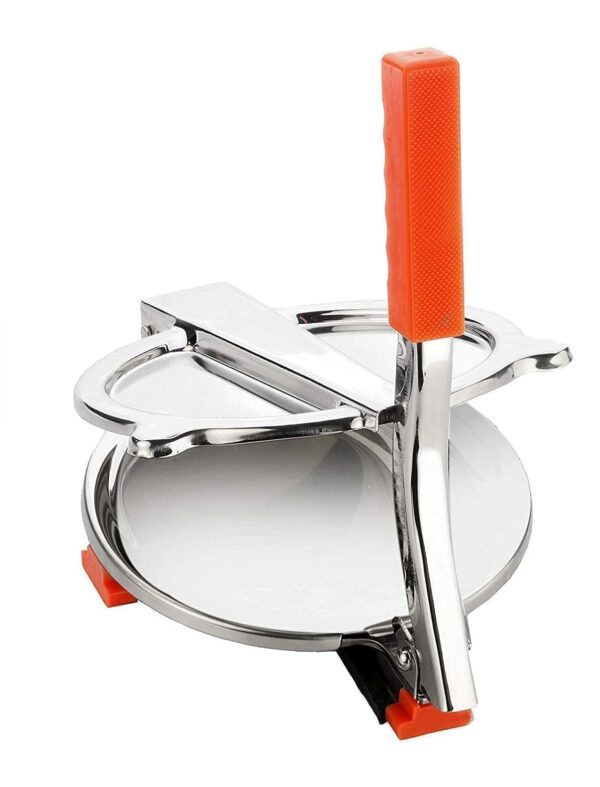 6.5 Inch Roti Maker Machine Heavy Duty Cast Iron with 6.5 Inch Roti Maker Machine Heavy Duty Cast Iron with Stainless Steel Plates - Manual Chapati Presser, Poori Maker Press Machine - Kitchen Utensil for Roti, Chapati, Puri, Papad (Pack of 1)