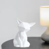 6xMatt Ceramic Fox Figurine Desktop Sculpture Craft Home Decoration White S