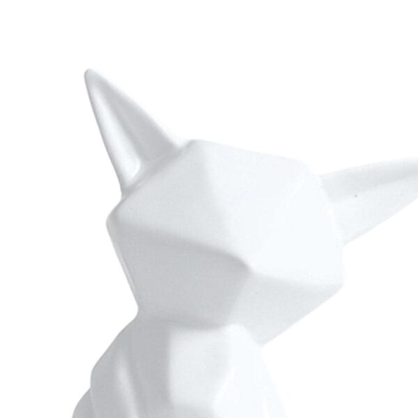 6xMatt Ceramic Fox Figurine Desktop Sculpture Craft Home Decoration White S