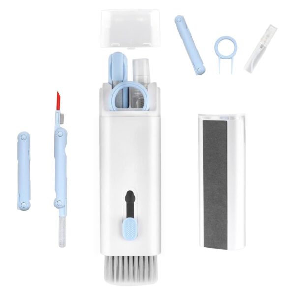 7 in 1 Multi-Function Laptop Cleaning Brush/Keyboard Cleaning kit/Gadget Cleaning kit Gap Duster Key-Cap Puller for Laptop,Monitor,Keyboard and Earphones with Spray Bottle