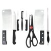 8-Piece Kitchen Knife Set with Meat & Veg Knives, Scissor, Peeler & Sharpener - Multipurpose Stainless Steel Knife Set for Home & Professional Use - Ergonomic Handles