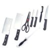 8-Piece Kitchen Knife Set with Meat & Veg Knives, Scissor, Peeler & Sharpener - Multipurpose Stainless Steel Knife Set for Home & Professional Use - Ergonomic Handles