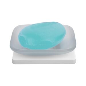 8mm Acrylic Single Soap Dish Holder for Bathroom Glass White 8mm Acrylic Single Soap Dish Holder for Bathroom Glass White