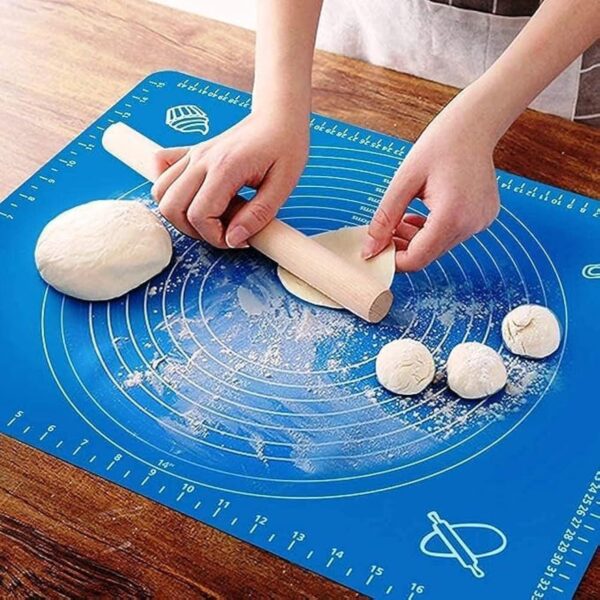 AADHIK Silicone Baking Mat Chapati Atta Kneading Mat Non-Stick Fondant Rolling Mat Stretchable for Kitchen Roti Chapati (Baking Mat 50 * 40 cm)(Multicolor)