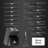 ACOQOOS-ACOQOOS Block Knife Set, Kitchen Knife Sets 14 Pieces Internal Sharpener, Chopping, Slicing, Kitchen Knives for Cube Cutting