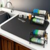 AERYS 30 x 50 cm Dish Dry Mat | Microfiber Home Drying Mat | Reversible Mat | Kitchen Absorbent Mat for Kitchen, Home, Office and Laundry | (1, 30 x 50 cm)