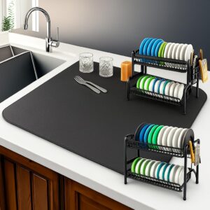 AERYS 30 x 50 cm Dish Dry Mat | Microfiber AERYS 30 x 50 cm Dish Dry Mat | Microfiber Home Drying Mat | Reversible Mat | Kitchen Absorbent Mat for Kitchen, Home, Office and Laundry | (1, 30 x 50 cm)