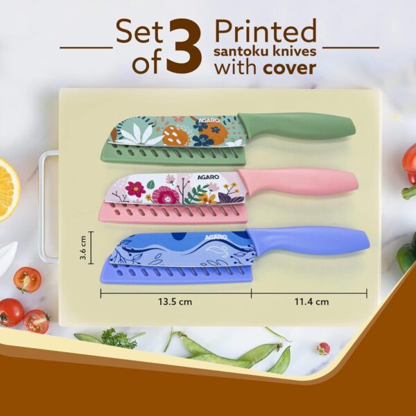 AGARO-Knife-Set-Printed-Knife-Set-Stainless-Steel-Knife-for-Kitchen-Use-Home-Use-Santoku-Knife-Non-Slip-Handle-Plastic-Cover-Cutting-Slicing-Chopping-Set-of-3-Blue-Green-Pink.jpg AGARO Knife Set, Printed Knife Set, Stainless Steel Knife for Kitchen Use, Home Use, Santoku Knife, Non-Slip Handle, Plastic Cover, Cutting, Slicing, Chopping, Set of 3 (Blue, Green, Pink)