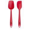 AGARO Silicone Spatula Set of 2, Large Heat Resistant Spatula for Cooking, Baking and Mixing, Non-Stick Cookware for Kitchen, BPA Free, Flexible, Seamless Design, Deluxe, Red.