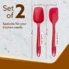 AGARO Silicone Spatula Set of 2, Large Heat Resistant Spatula for Cooking, Baking and Mixing, Non-Stick Cookware for Kitchen, BPA Free, Flexible, Seamless Design, Deluxe, Red.