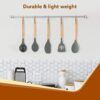 AGARO Silicone Spatula Set of 5, Large Heat Resistant Spatula for Cooking, Baking and Mixing, Non-Stick Cookware for Kitchen, BPA Free, Flexible, Seamless Design, Royal, Grey
