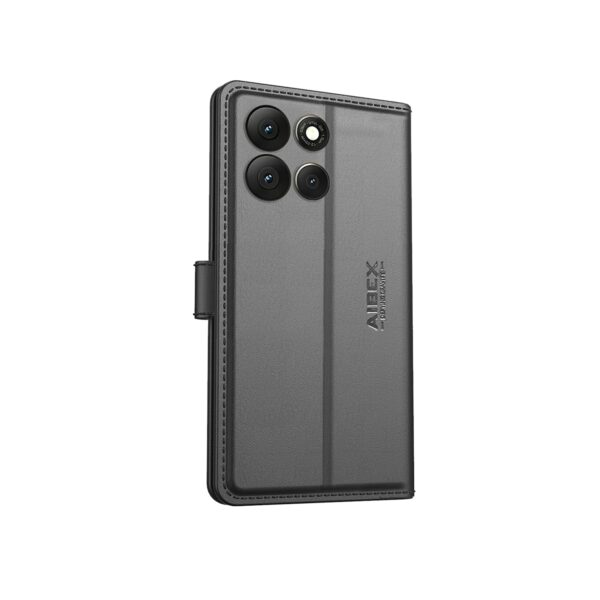 AIBEX ® Compatible for Motorola G57 Power 5G / Motorola G67 Power 5G Flip Cover Leather Finish | Inside TPU with Card Pockets | Wallet Stand | Complete Protection Flip Case Black