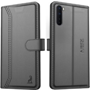 AIBEX ® Compatible for OnePlus Nord Flip Cover Leather Finish | Inside TPU with Card Pockets | Wallet Stand | Complete Protection Flip Case - Black