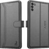 AIBEX ® Compatible for Oppo A53s 5G / Oppo A16 Flip Cover Leather Finish | Inside TPU with Card Pockets | Wallet Stand | Complete Protection Flip Case - Black