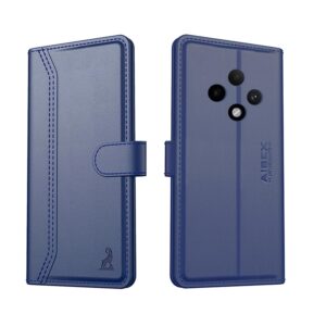 AIBEX ® Compatible for Oppo F27 5G Flip Cover Leather Finish with Magnatic Closure | Inside TPU with Card Pockets | Wallet Stand | Complete Protection Flip Case -Blue