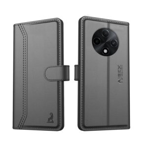 AIBEX ® Compatible for Oppo F27 Pro+ 5G Flip Cover Leather Finish with Magnatic Closure | Inside TPU with Card Pockets | Wallet Stand | Complete Protection Flip Case -Black