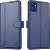 AIBEX ® Compatible for Oppo Reno 7 5G Flip Cover AIBEX ® Compatible for Oppo Reno 7 5G Flip Cover Leather Finish | Inside TPU with Card Pockets | Wallet Stand | Complete Protection Flip Case - Blue