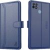 AIBEX ® Compatible for Realme C25 / Realme C25s Flip AIBEX ® Compatible for Realme C25 / Realme C25s Flip Cover Leather Finish | Inside TPU with Card Pockets | Wallet Stand | Complete Protection Flip Case - Blue
