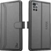 AIBEX ® Compatible for Redmi 10 Prime Flip Cover Leather AIBEX ® Compatible for Redmi 10 Prime Flip Cover Leather Finish | Inside TPU with Card Pockets | Wallet Stand | Complete Protection Flip Case - Black