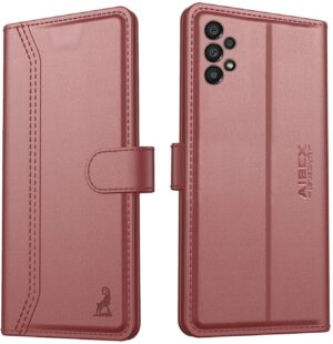 AIBEX ® Compatible for Samsung A33 5G Flip Cover Leather Finish | Inside TPU with Card Pockets | Wallet Stand | Complete Protection Flip Case - Brown