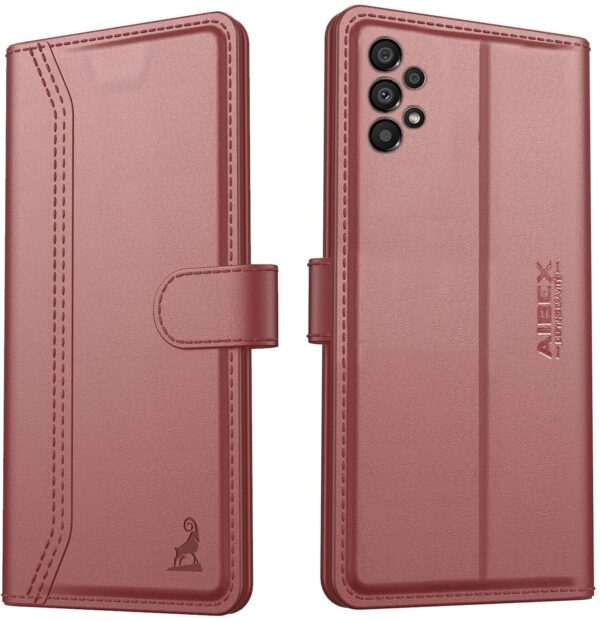 AIBEX ® Compatible for Samsung A33 5G Flip Cover Leather Finish | Inside TPU with Card Pockets | Wallet Stand | Complete Protection Flip Case - Brown