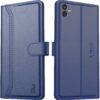 AIBEX ® Compatible for Samsung M13 5G Flip Cover Leather AIBEX ® Compatible for Samsung M13 5G Flip Cover Leather Finish | Inside TPU with Card Pockets | Wallet Stand | Complete Protection Flip Case - Blue