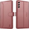 AIBEX ® Compatible for Samsung S21 FE 5G Flip Cover AIBEX ® Compatible for Samsung S21 FE 5G Flip Cover Leather Finish | Inside TPU with Card Pockets | Wallet Stand | Complete Protection Flip Case - Brown