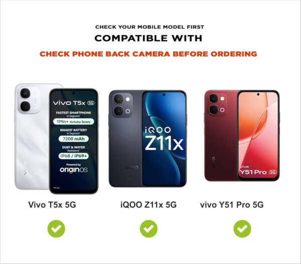 AIBEX ® Compatible for Vivo T5X 5G / Vivo Y51 Pro 5G / iQOO Z11X 5G Flip Cover Leather Finish | Inside TPU with Card Pockets | Wallet Stand | Complete Protection Flip Case Black