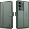 AIBEX ® Compatible for Vivo V29 Pro 5G / Vivo AIBEX ® Compatible for Vivo V29 Pro 5G / Vivo V29 5G Flip Cover Leather Finish | Inside TPU with Card Pockets | Wallet Stand | Complete Protection Flip Case - Green