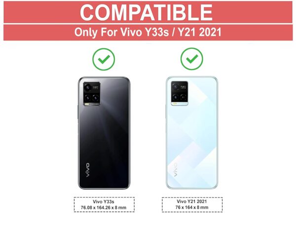 AIBEX ® Compatible for Vivo Y33S / Vivo Y21s / Vivo Y21 (2021) / Vivo Y21e Flip Cover Leather Finish | Inside TPU with Card Pockets | Wallet Stand | Complete Protection Flip Case - Black