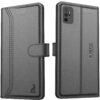 AIBEX ® Compatible for Vivo Y75 4G / Vivo V23e Flip Cover Leather Finish | Inside TPU with Card Pockets | Wallet Stand | Complete Protection Flip Case - Black