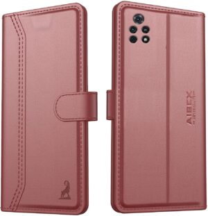 AIBEX ® Poco M4 Pro 4G Flip Cover Leather Finish | Inside TPU with Card Pockets | Wallet Stand | Complete Protection Flip Case Brown