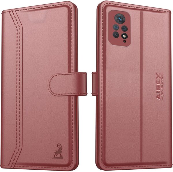 AIBEX ® Redmi Note 11 Pro/Redmi Note 11 Pro Plus 5G Flip Cover Leather Finish | Inside TPU with Card Pockets | Wallet Stand | Complete Protection Flip Case Brown