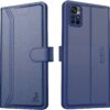 AIBEX ® Redmi Note 11T / Poco M4 Pro 5G Flip Cover Leather Finish | Inside TPU with Card Pockets | Wallet Stand | Complete Protection Flip Case Blue