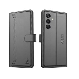 AIBEX ® for Samsung F17 5G / Samsung A17 5G / Samsung A26 5G Flip Cover Leather Finish with Magnatic Closure | Inside TPU with Card Pockets | Wallet Stand | Complete Protection Flip Case -Black