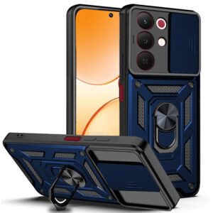 AIBEX® Back Cover Compatible for Realme Narzo 90X 5G / Realme C85 5G / Realme 15X 5G | D10 Tough Armor Case | Sliding Camera Shield | 360° Protection | Kickstand Ring Holder | Military-Grade Bumper