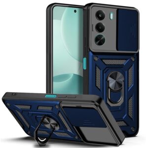 AIBEX® Back Cover Compatible for Realme P4X 5G | D10 Tough Armor Case | Sliding Camera Shield | 360° Protection | Kickstand Ring Holder | Military-Grade Bumper Case - Blue