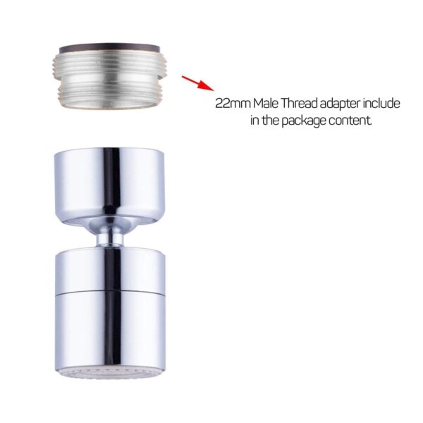 ALTON ALD760, ABS Dual Flow Aerator with Adjustable Joint | kitchen Tap extender | 360 Degree Rotation | Water Saving Aerator | Fits F22 and M24 mm taps