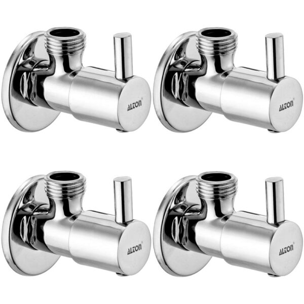 ALTON ALT2025, Brass Angle Valve With Wall Flange, Chrome (4-Piece Set)