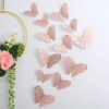 AMFIN (Pack of 12) 3D Metallic Butterfly Wall Stickers, Art AMFIN (Pack of 12) 3D Metallic Butterfly Wall Stickers, Art Decor. Removable DIY Paper Butterflies for Living Room, Bedroom, Nursery, Party Decorations, Birthday - Rosegold