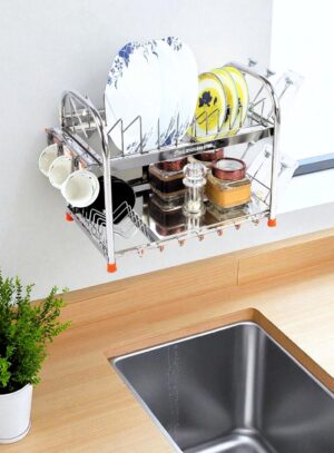 AMOL® Premium Stainless Steel Dish Rack | Kitchen Stand | Utensil Stand for Kitchen | Kitchen Rack | Kitchen Organizer Rack
