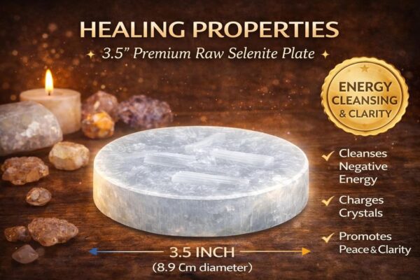 ANKKJYOTI-Raw-Selenite-Plate-3.5-Inch-Diameter-Natural-Crystal-Charging-Plate-for-Healing-Meditation-Reiki-Chakra-Cleansing-Crystal-Display-Stone-Round-Selenite-Slab-Home-Decor-Spiritual-Use.jpg ANKKJYOTI Raw Selenite Plate 3.5 Inch Diameter Natural Crystal Charging Plate for Healing Meditation Reiki Chakra Cleansing Crystal Display Stone Round Selenite Slab Home Decor Spiritual Use