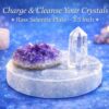 ANKKJYOTI Raw Selenite Plate 3.5 Inch Diameter Natural Crystal Charging ANKKJYOTI Raw Selenite Plate 3.5 Inch Diameter Natural Crystal Charging Plate for Healing Meditation Reiki Chakra Cleansing Crystal Display Stone Round Selenite Slab Home Decor Spiritual Use
