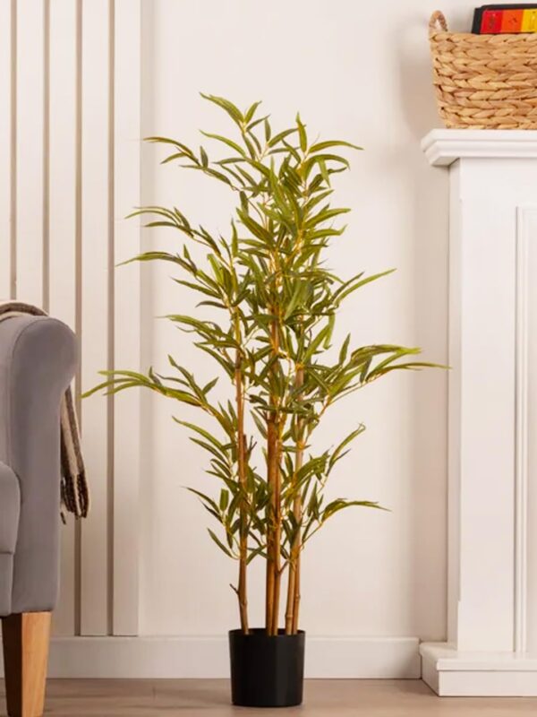 ARICK DECOR 3FT Artificial Bamboo Tree, Potted Artificial Bamboo Fake Greenery Plant in Pot with Lifelike Leaves for Home Office Restaurant Indoor Outdoor Decor