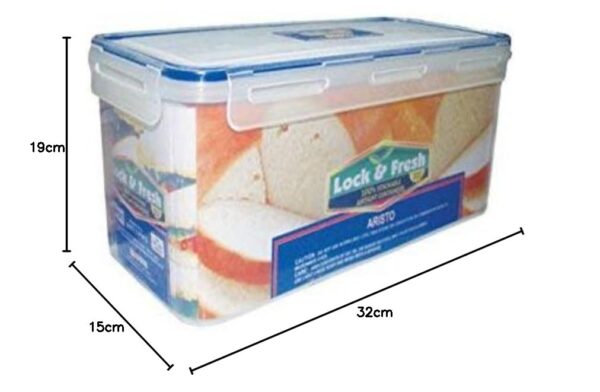 ARISTO Plastic Air Tight Kitchen Container/Box with Dry Storage System, 6070 Ml, Standard, Transparent, (32 x 15 x 19 CM)