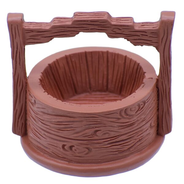 Aadyacrafts Miniature Wooden Well Bucket Planter, Rustic Brown, Decorative Fairy Aadyacrafts Miniature Wooden Well Bucket Planter, Rustic Brown, Decorative Fairy Garden Accessory, Mini Flower Basket for Terrariums and Dollhouses, 1 Piece, C2544-9