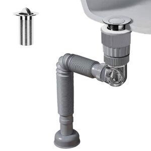 Adjustable Anti-Odor Sink Drain Pipe Kit for Bathroom & Kitchen | Flexible Leak-Proof Waste Pipe with Deodorizing Trap, Fast Drainage Hose, Universal Fit & Easy DIY Installation
