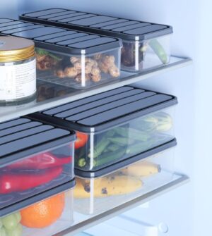 Air Tight Plastic Storage Containers Set for Kitchen | Pantry Organizers Kitchen Accessories Items,Fridge Storage Boxes | Leak-Proof, Durable, and Space-Saving (4, 2500ml) (1200 ML, 4)