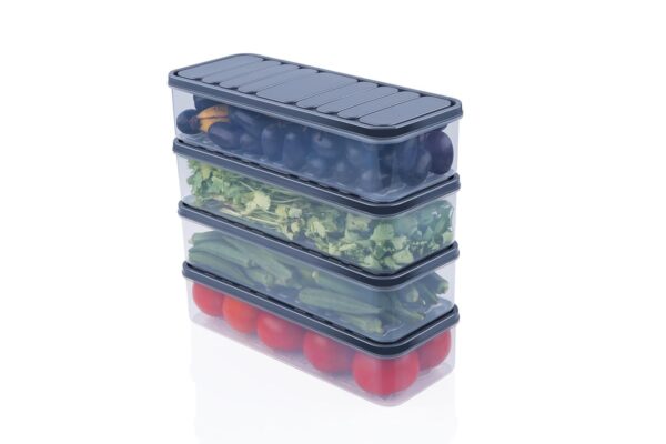 Air Tight Plastic Storage Containers Set for Kitchen | Pantry Organizers Kitchen Accessories Items,Fridge Storage Boxes | Leak-Proof, Durable, and Space-Saving (4, 2500ml) (1200 ML, 4)