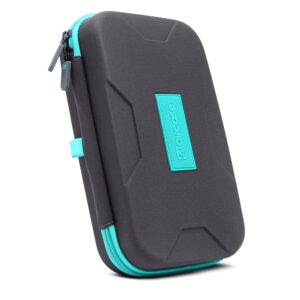 AirCase Electronics Organizer Bag with Shockproof EVA Hardshell & Soft Lining, 2 Mesh Pockets, 11 Elastic Loops | Gadget Organizer for HDD/SSD, Power Bank, Cables, Adapters, Chargers, Gadgets (Grey)